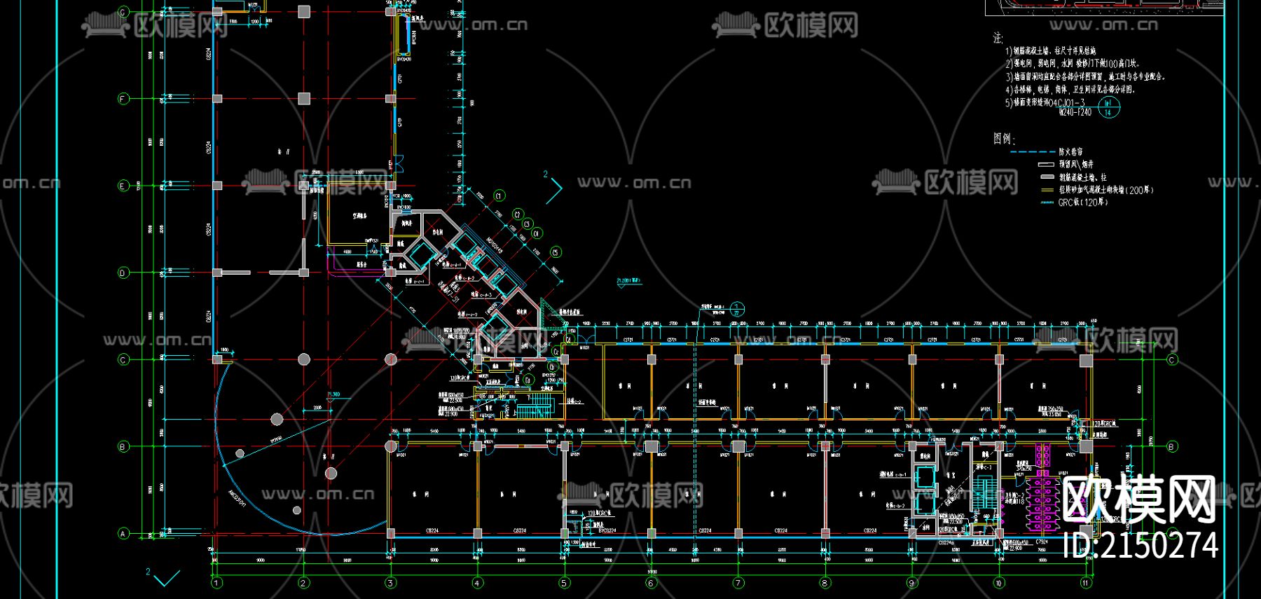 酒店客房cad施工图下载（渲染图3）