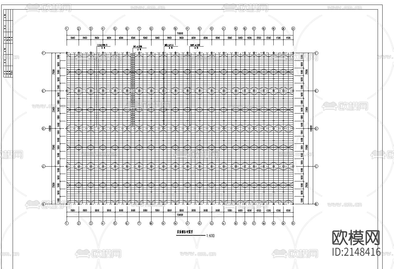 钢结构总装车间CAD施工图下载（渲染图3）