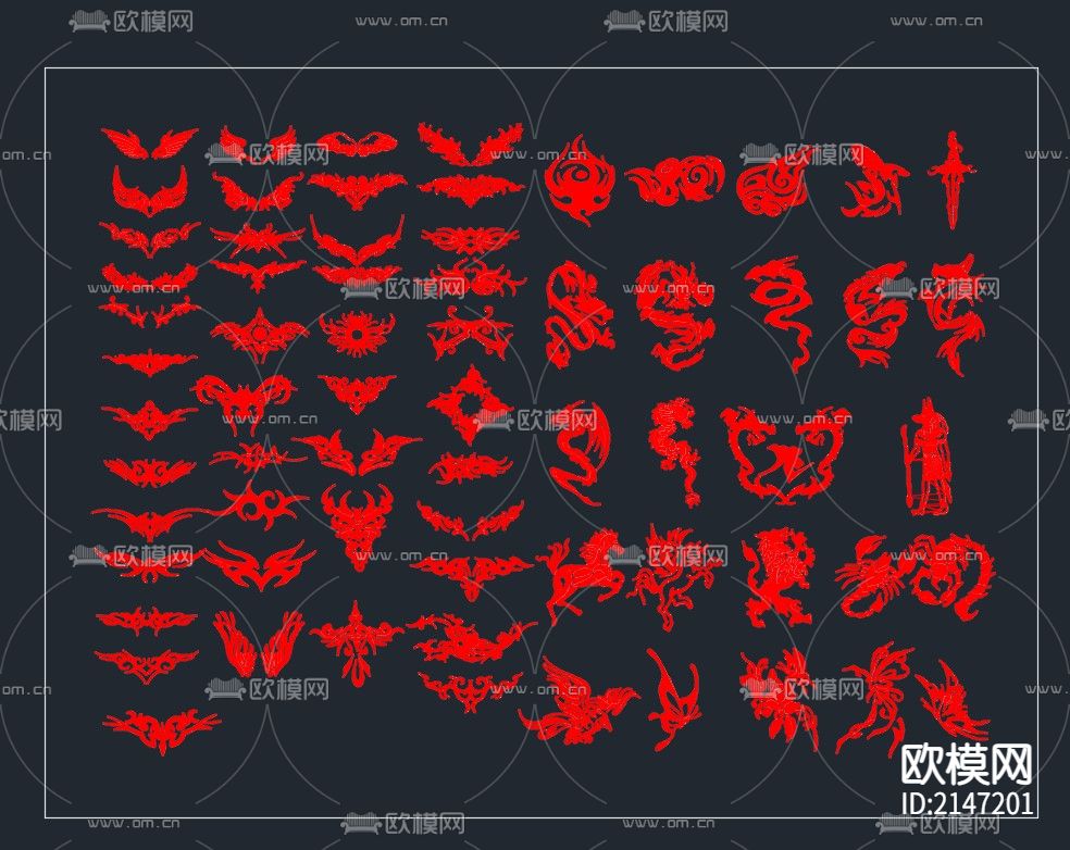 花纹cad图库下载（渲染图2）