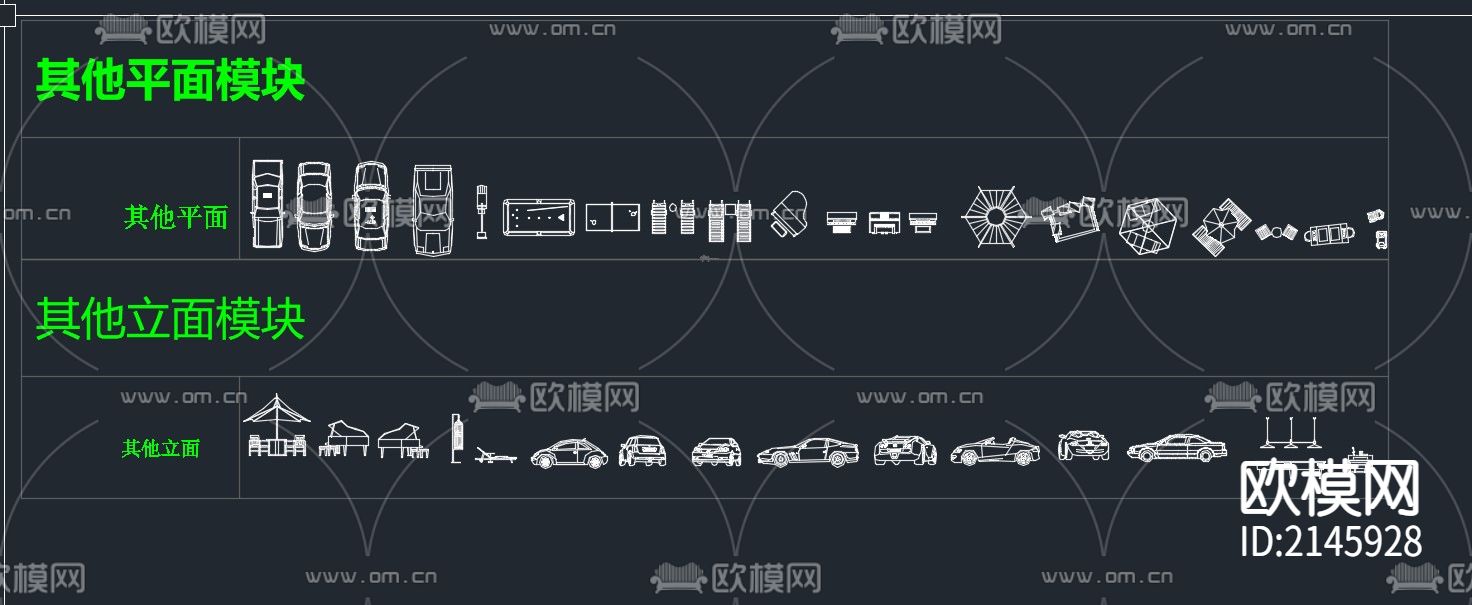 常用cad平立面图库下载（渲染图3）