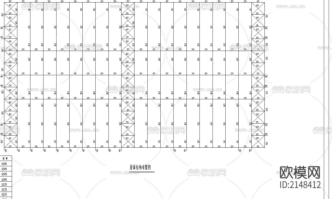 钢结构1栋厂房CAD施工图下载（渲染图1）