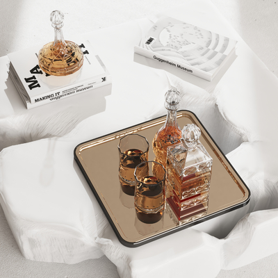  现代玻璃酒具su模型 