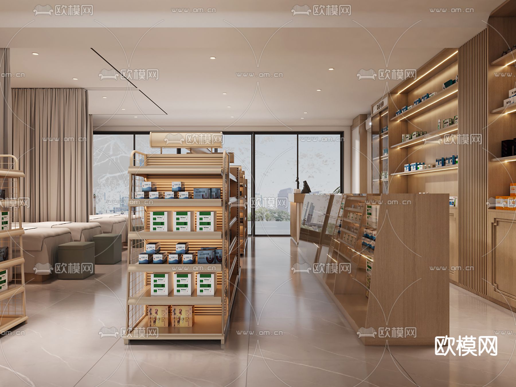 现代药店3d模型下载（渲染图3）
