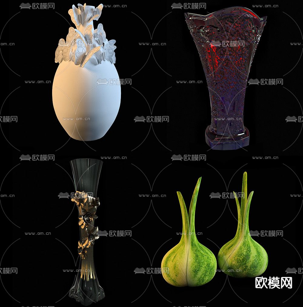 欧式花瓶免费3d模型下载