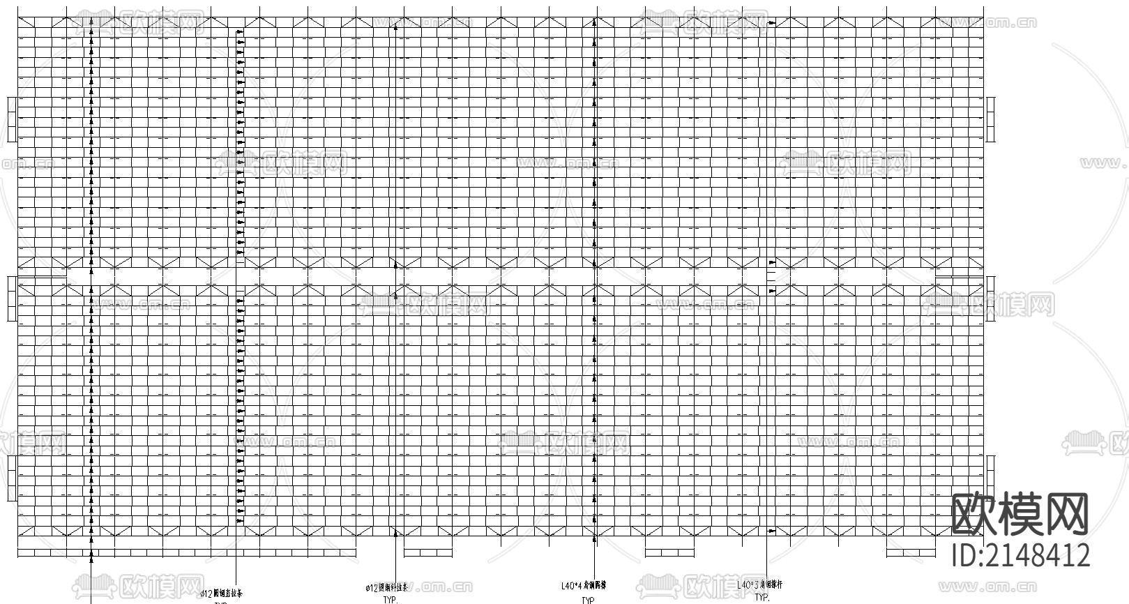 钢结构1栋厂房CAD施工图下载（渲染图3）