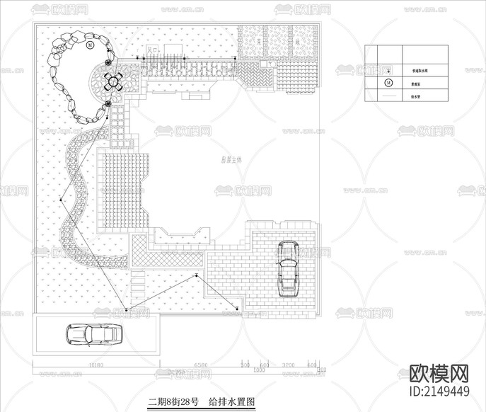 別墅庭院花園景觀cad施工圖下載(渲染圖6)