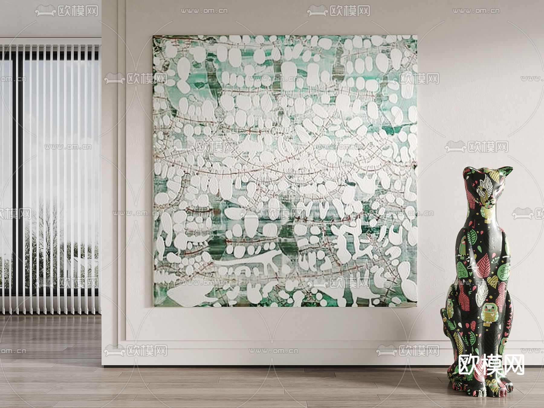 侘寂抽象装饰画su模型