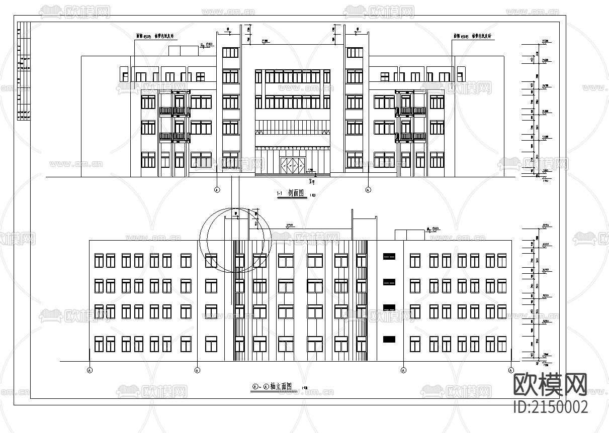 学校图书馆建筑cad施工图下载（渲染图3）