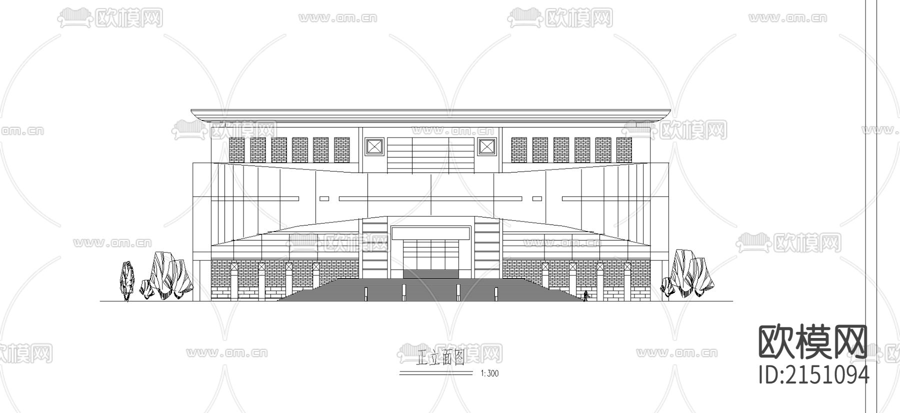 文化艺术中心博物馆cad施工图下载（渲染图4）