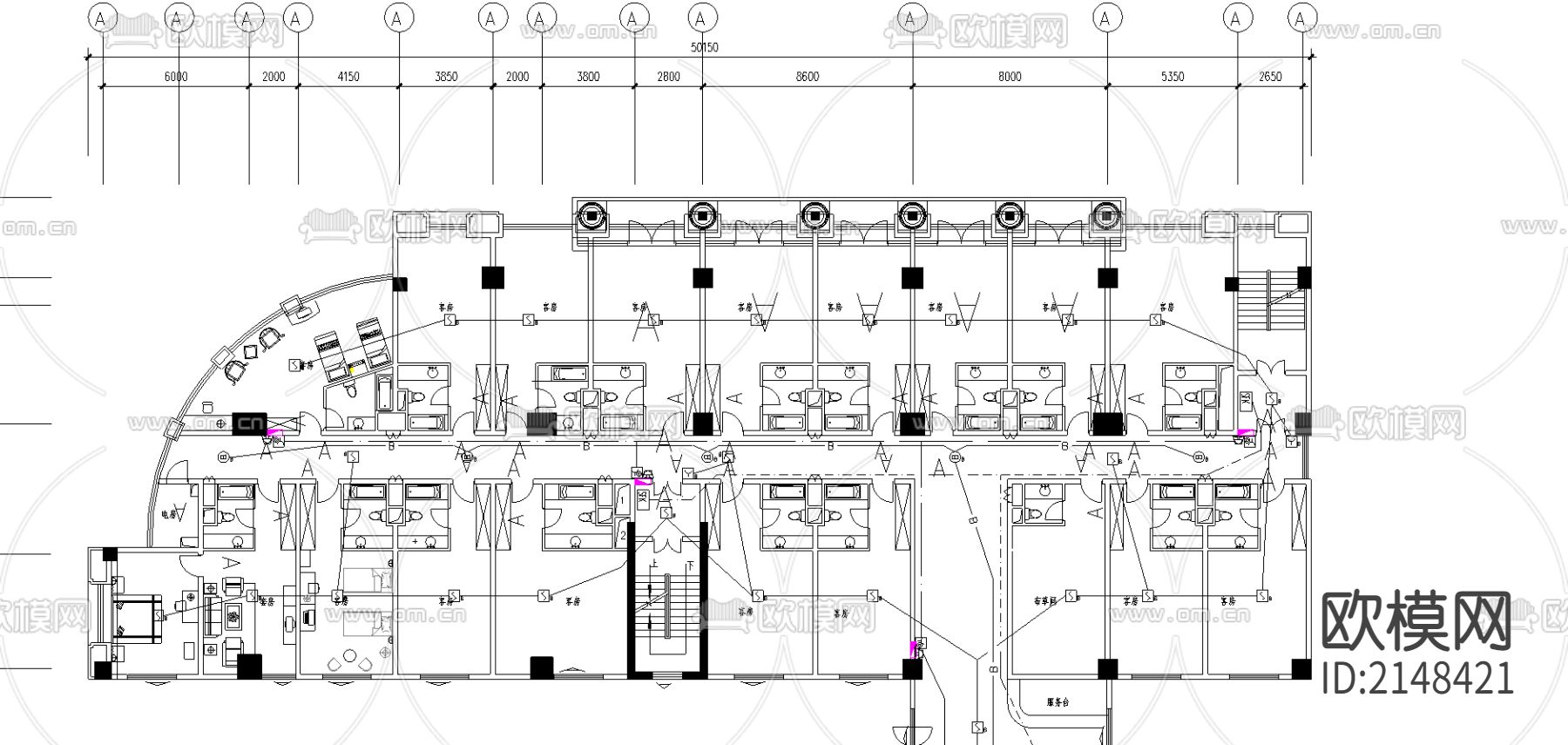酒店电消防图cad图库下载（渲染图3）