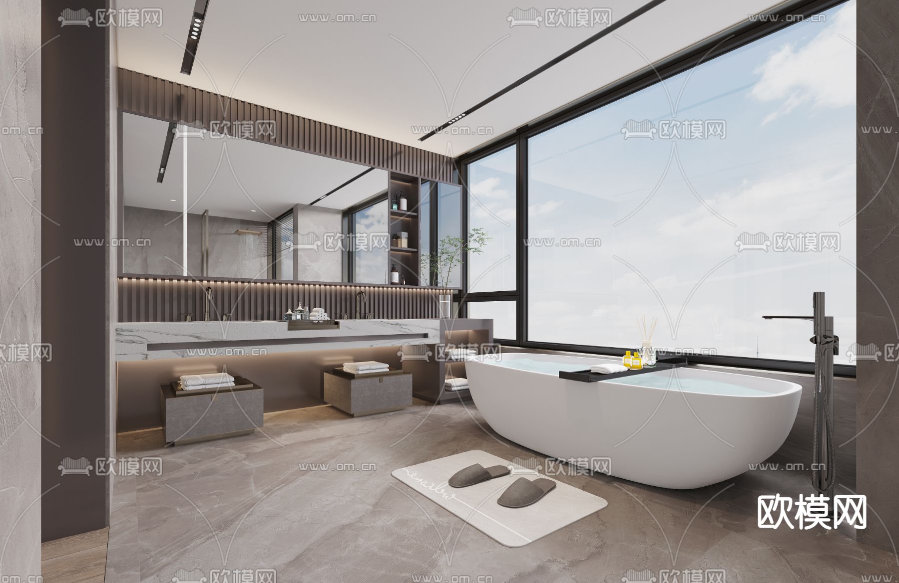 现代卫生间卫浴3d模型