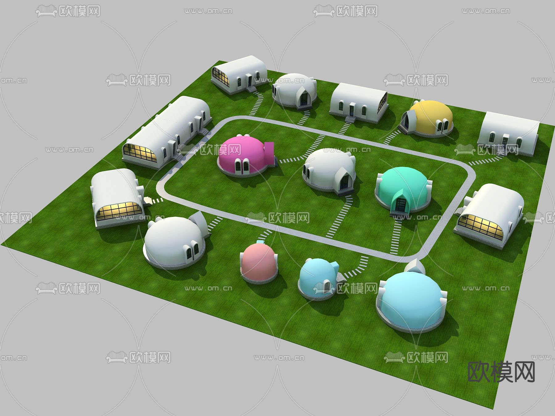 现代民宿哆咪屋免费3d模型下载（渲染图1）