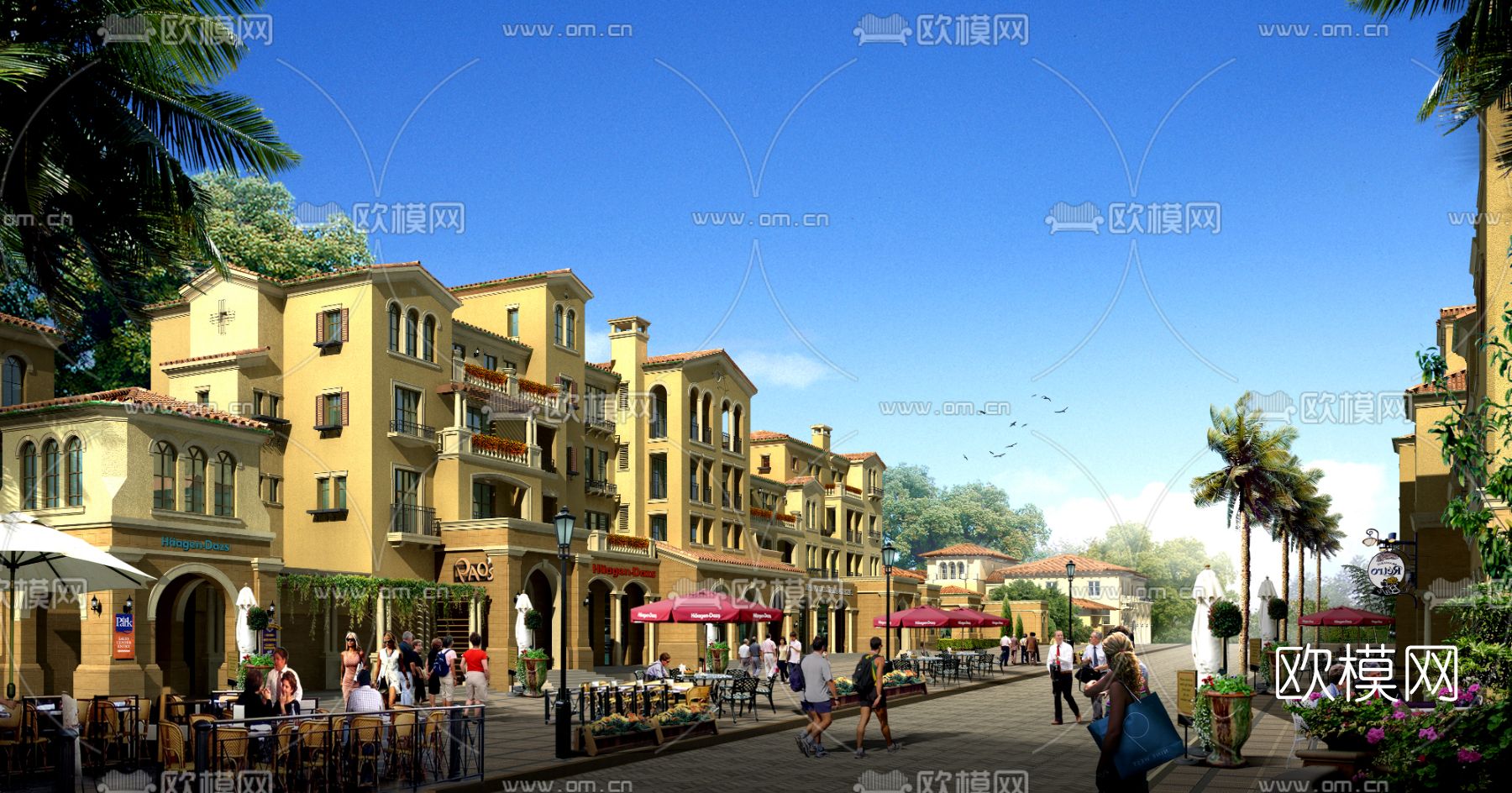 欧式商业街psd下载