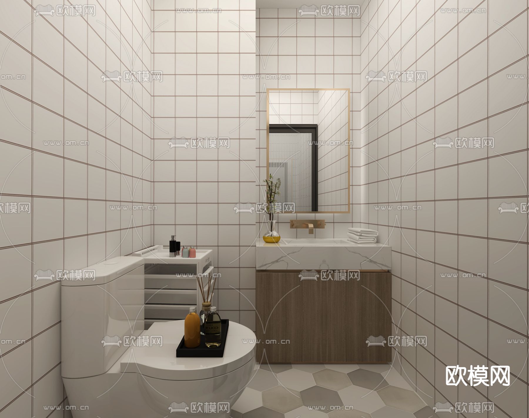 现代美容美甲店免费3d模型下载（渲染图4）