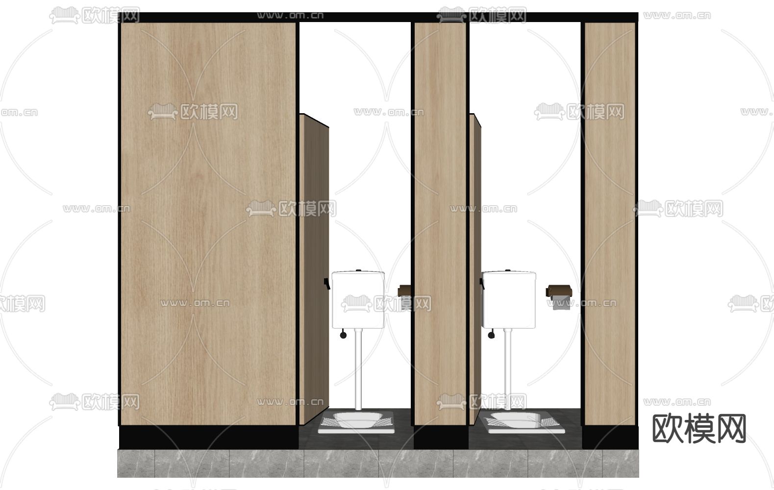 现代公共卫生间隔间su模型下载（渲染图2）