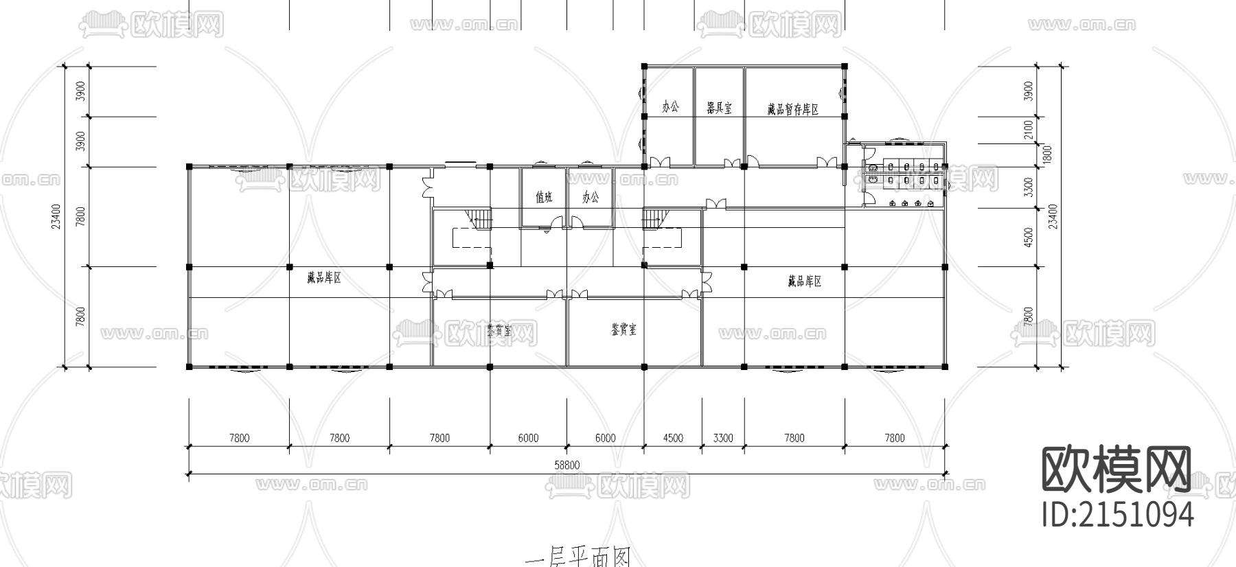 文化艺术中心博物馆cad施工图下载（渲染图3）