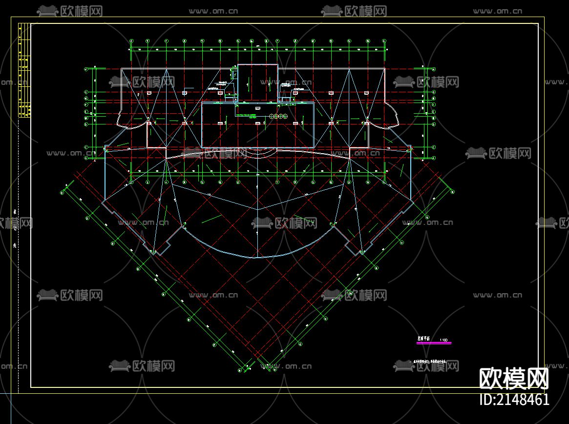 酒店建筑cad施工图下载（渲染图2）
