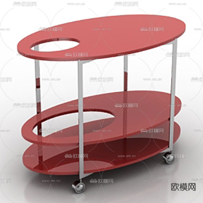 现代简约烤漆实木不锈钢边几免费3d模型