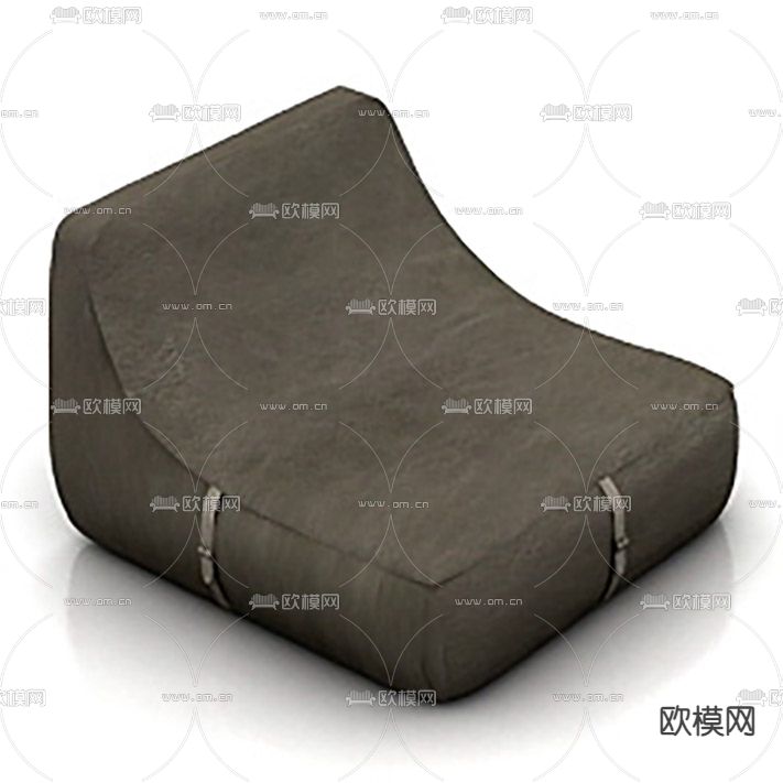 现代简约灰色皮革懒人沙发免费3d模型