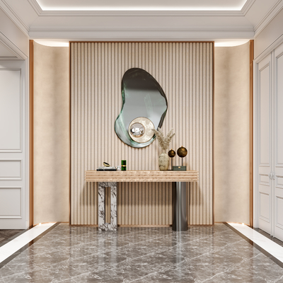 玄关墙端景条案3d模型