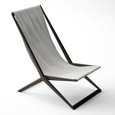  现代布艺躺椅su模型 