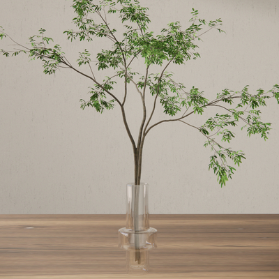  现代水生植物花瓶su模型 