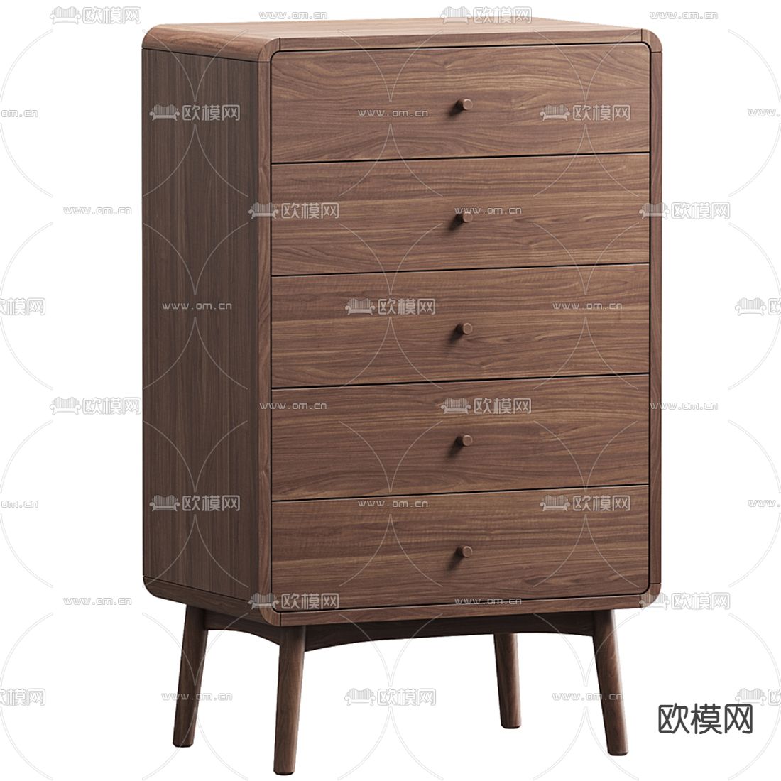 现代实木玄关边柜斗柜3d模型下载（渲染图1）