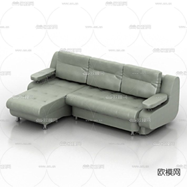 现代轻奢创意布艺转角多人沙发免费3d模型下载