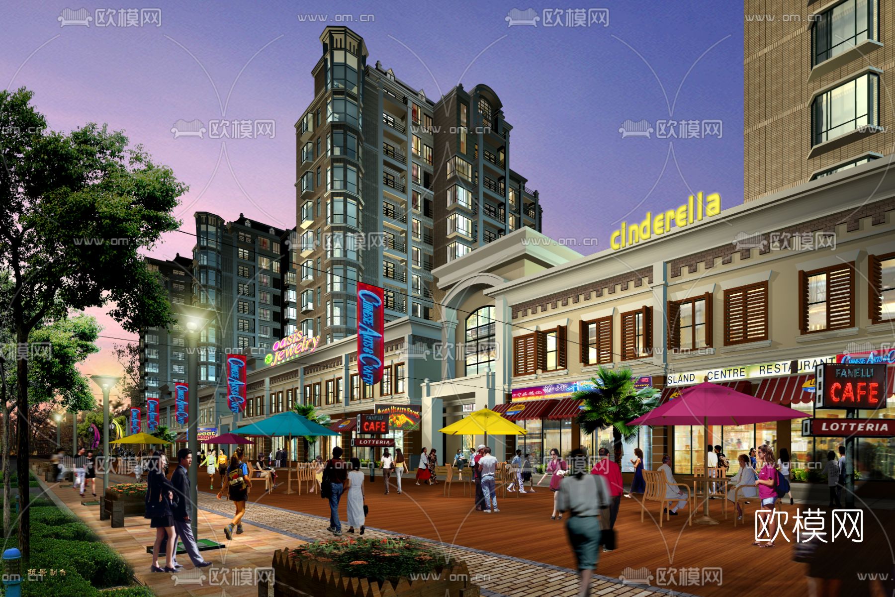 欧式商业街psd下载