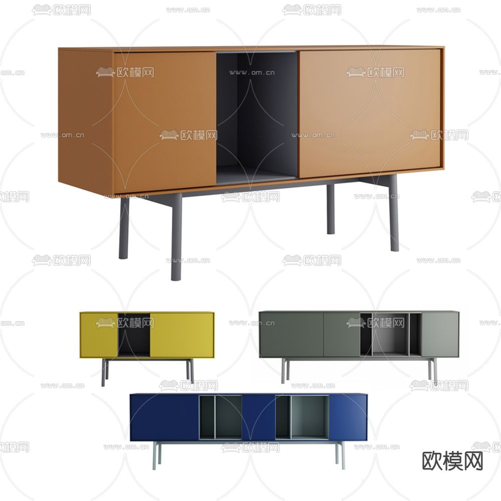 北欧电视柜3d模型下载（渲染图1）