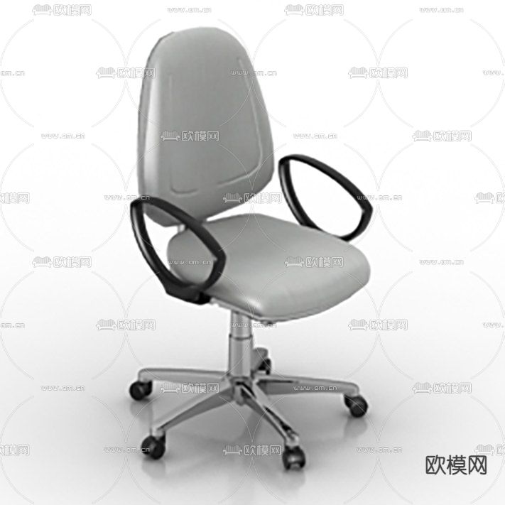 现代简约皮革不锈钢办公椅免费3d模型