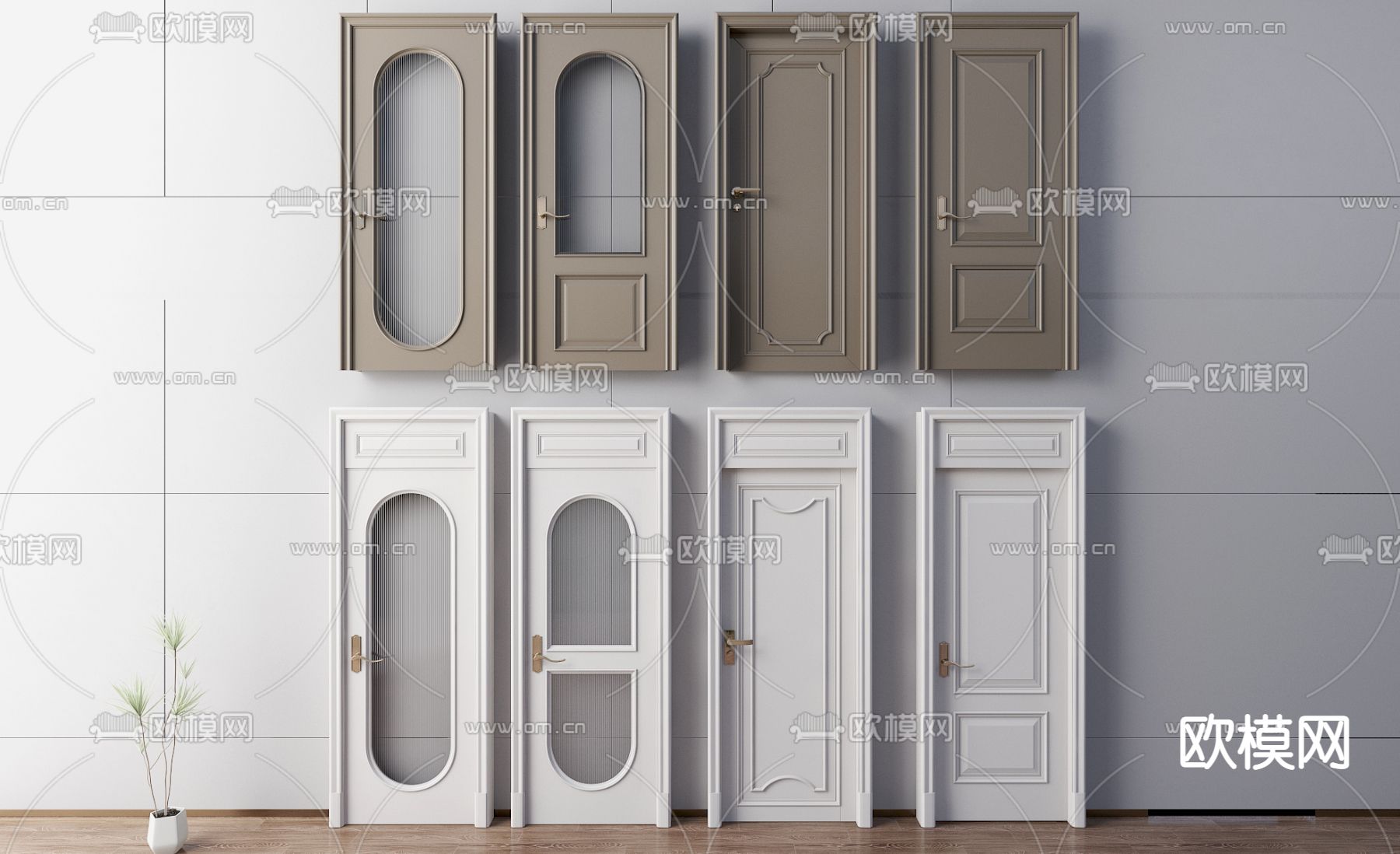 简欧厨卫门通顶门3d模型下载