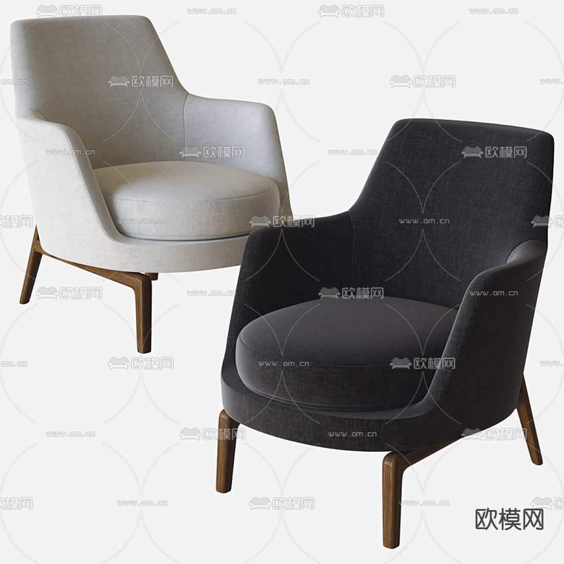 FLEXFORM 高背休闲椅3d模型下载（渲染图1）