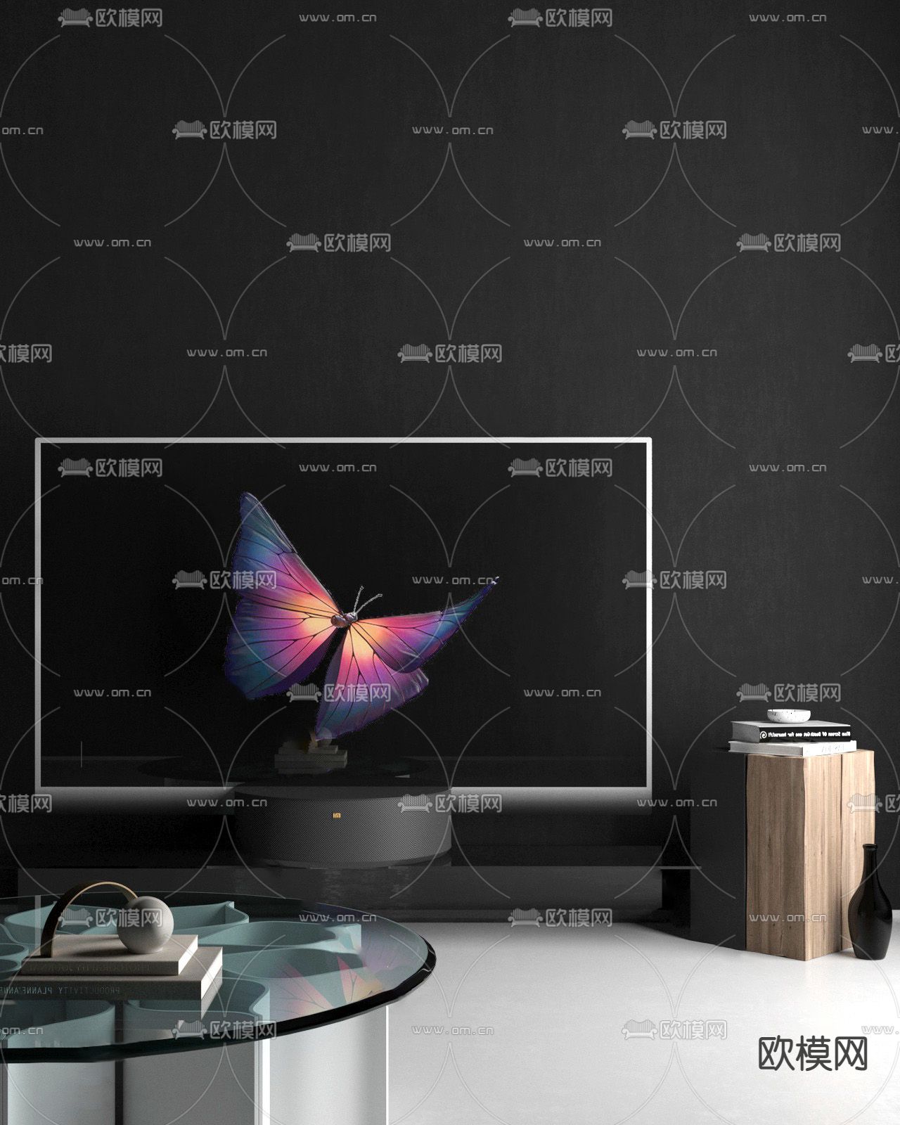 电视机su模型下载（渲染图1）