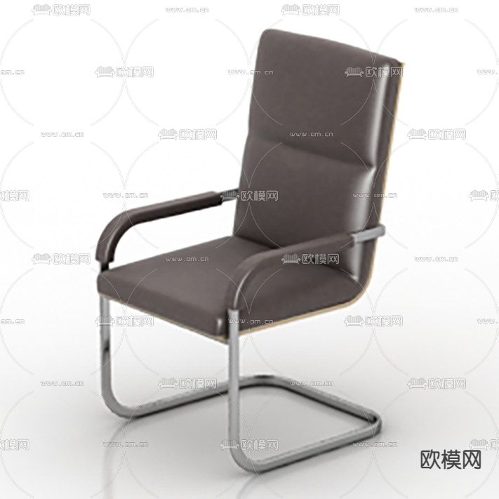 现代简约不锈钢皮革办公椅免费3d模型下载