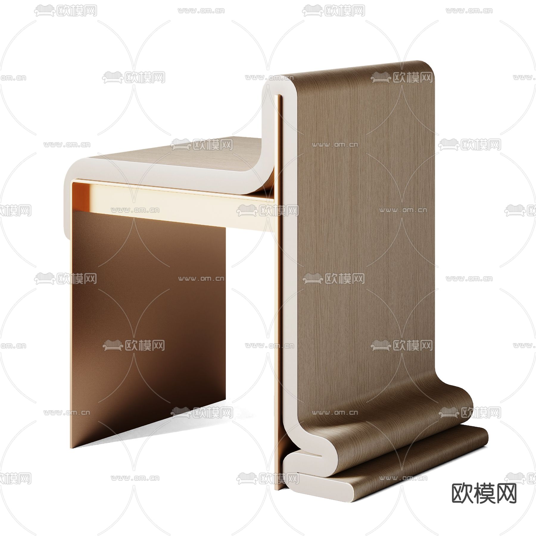 新中式实木矮凳3d模型下载（渲染图5）