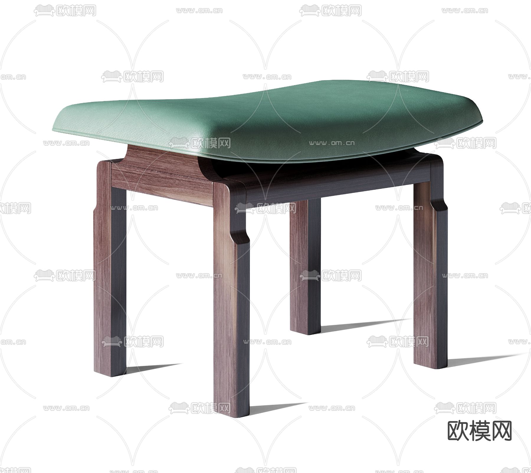 新中式实木矮凳3d模型下载（渲染图4）