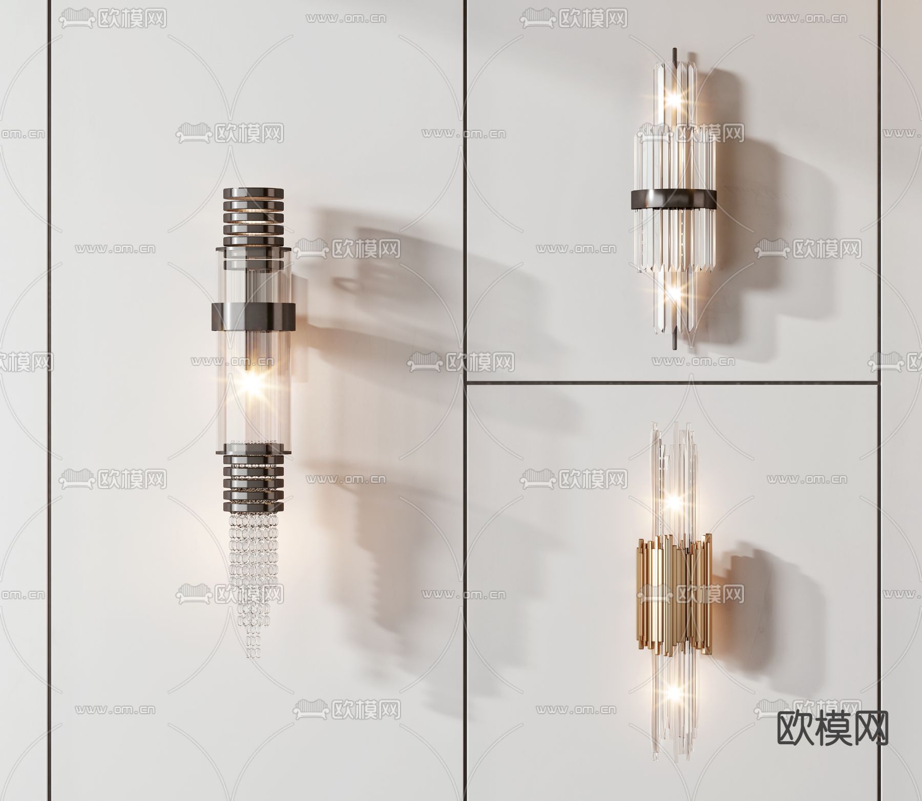 现代轻奢壁灯3d模型下载
