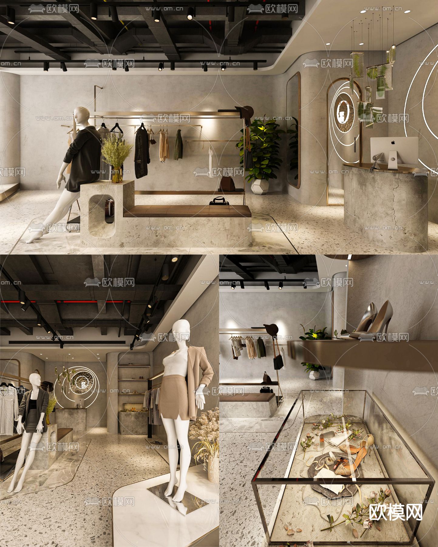 战后服装店3d模型下载（渲染图2）