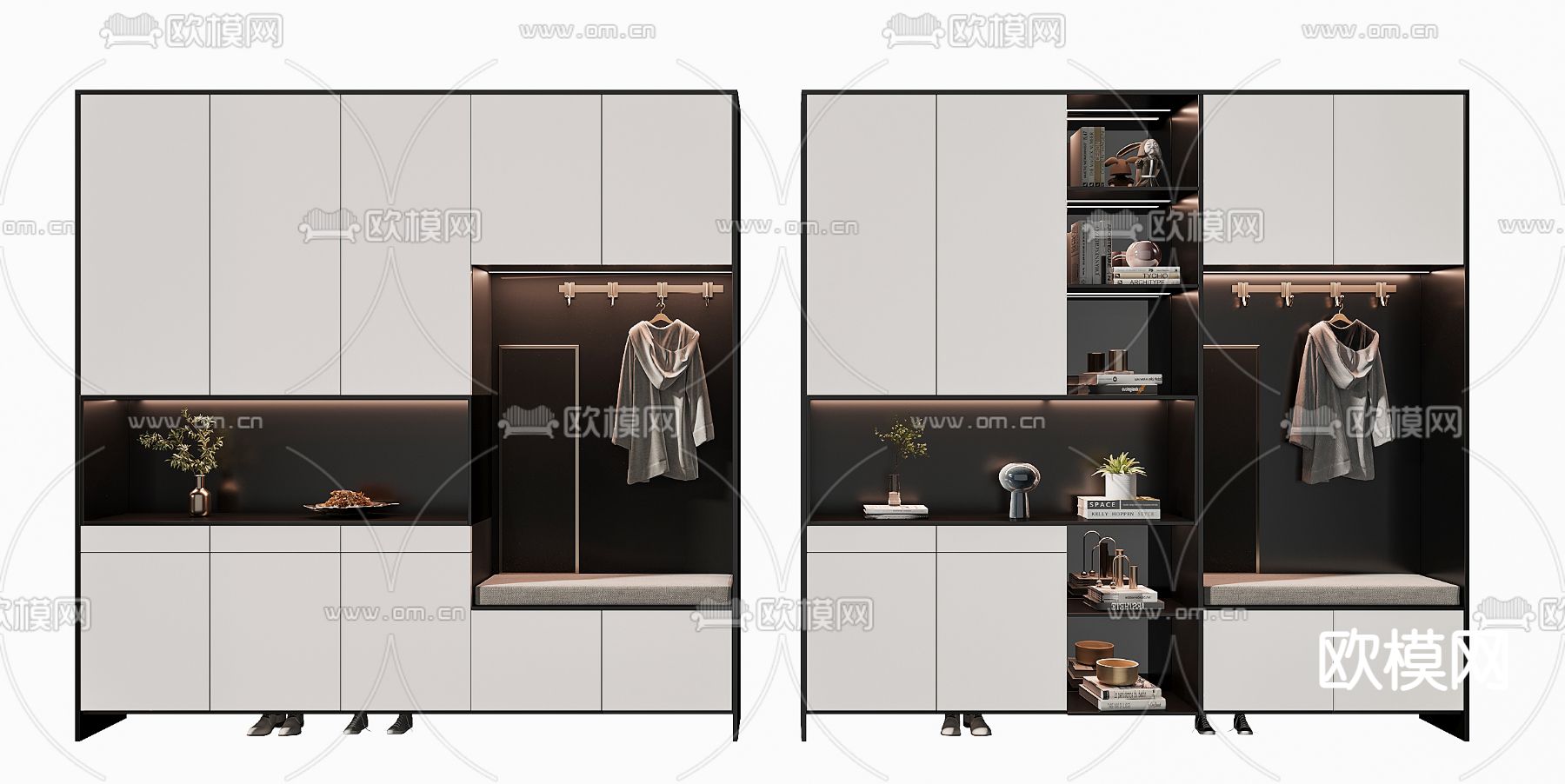 现代玄关鞋柜3d模型下载
