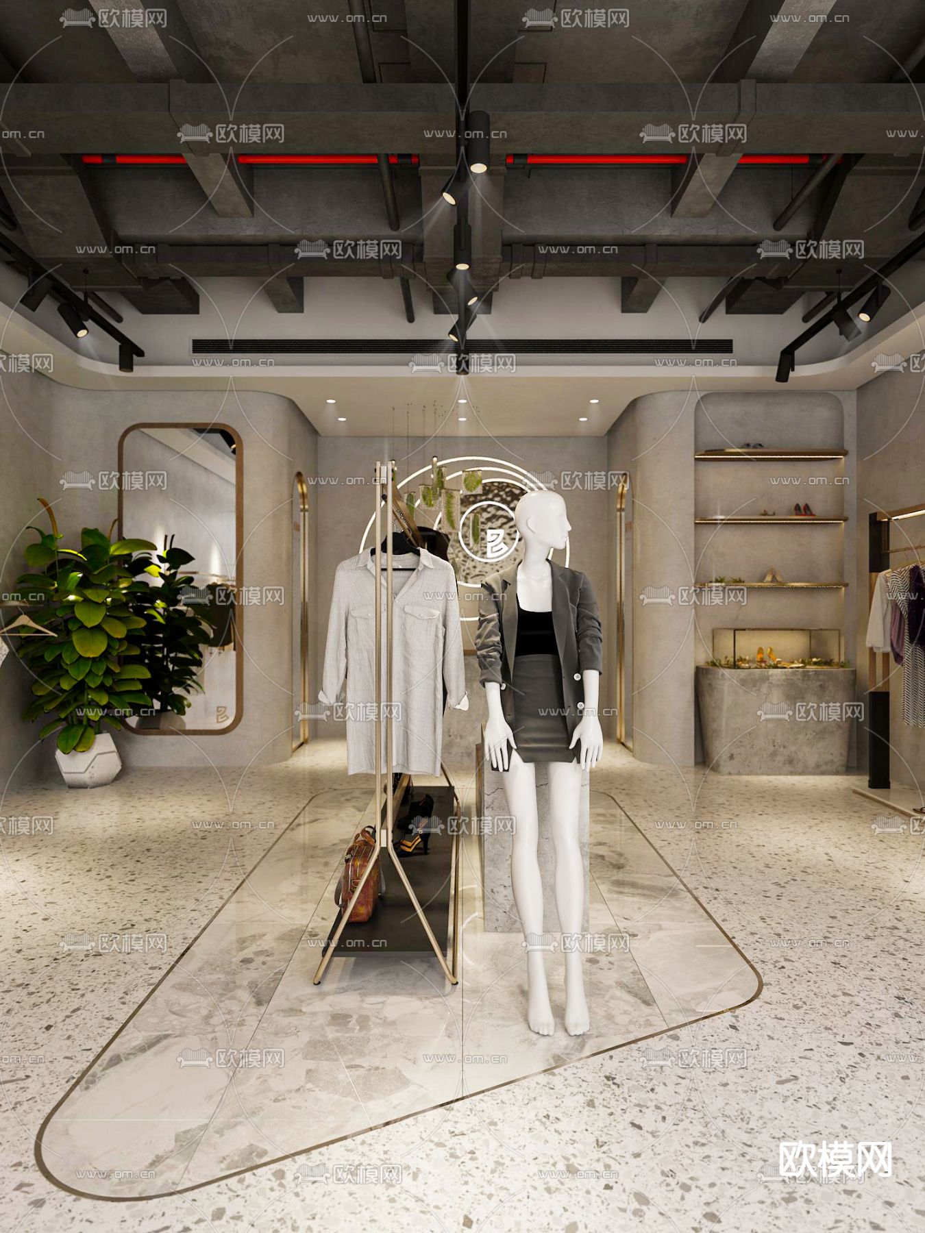战后服装店3d模型下载（渲染图1）