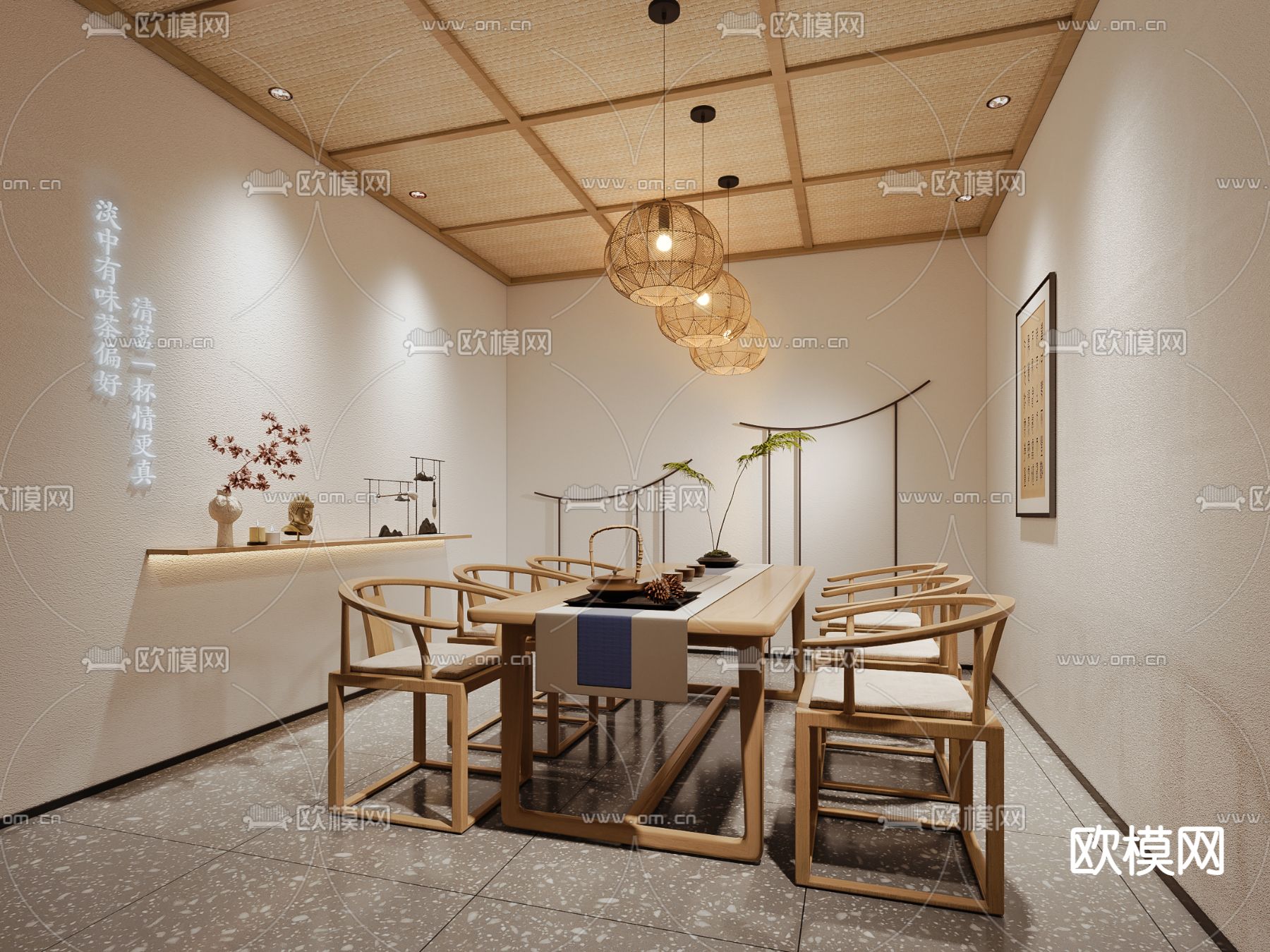 日式茶室3d模型下载