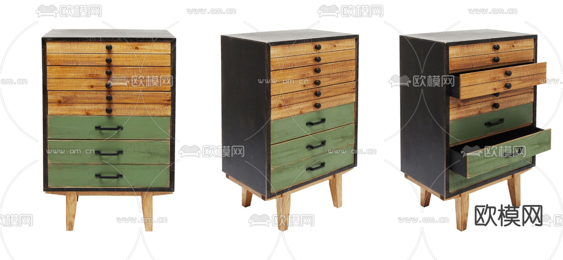 侘寂边柜斗柜3d模型下载