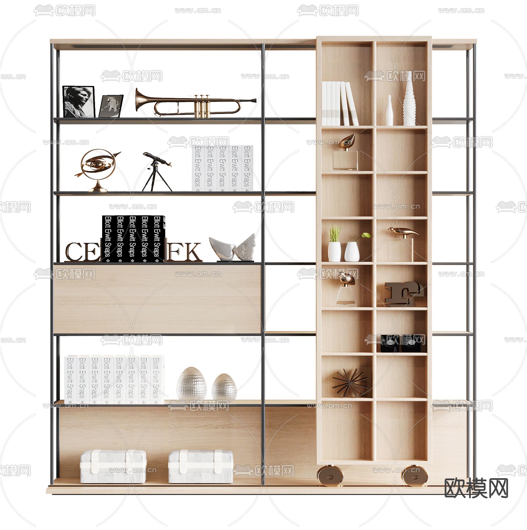 现代书架3d模型