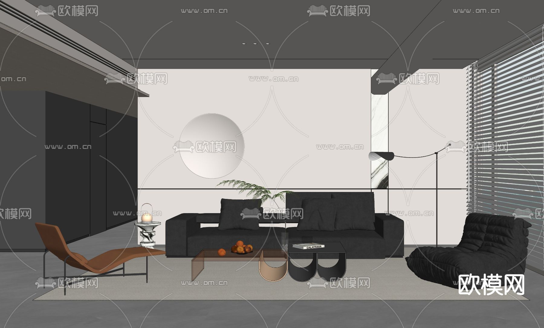 现代客厅su模型