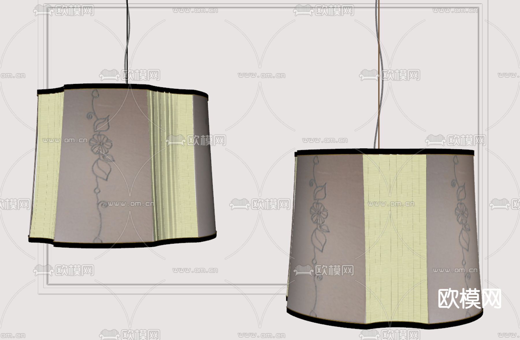 新中式轻奢吊灯su模型下载（渲染图2）