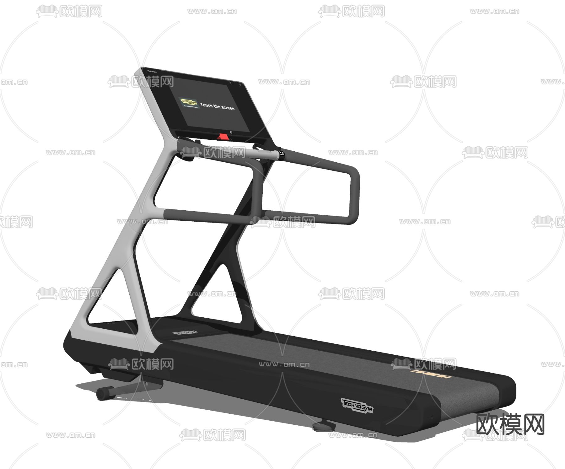 现代健身器械跑步机su模型