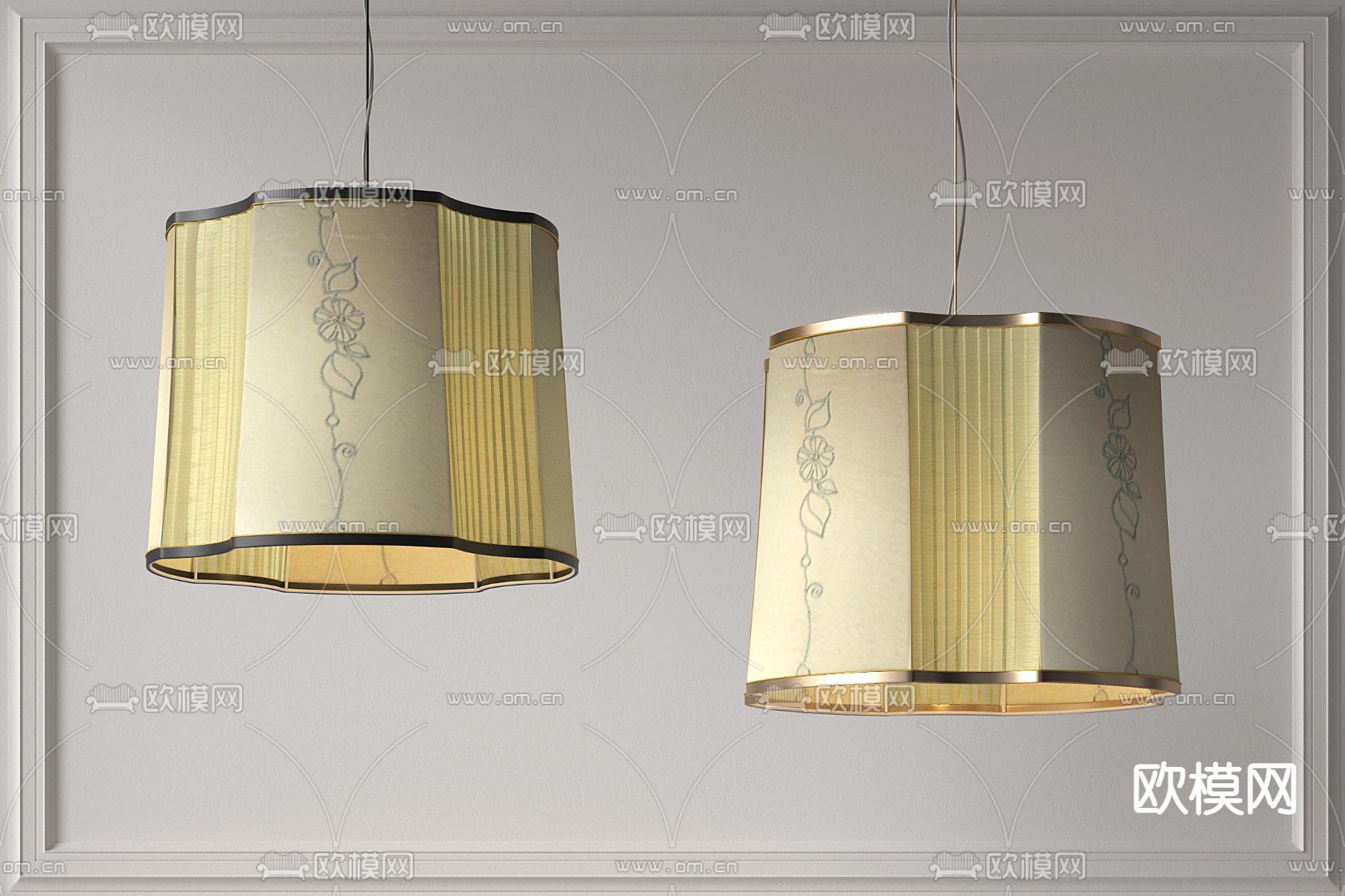 新中式轻奢吊灯su模型下载（渲染图1）