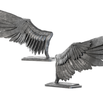 翅膀雕塑艺术摆件3d模型