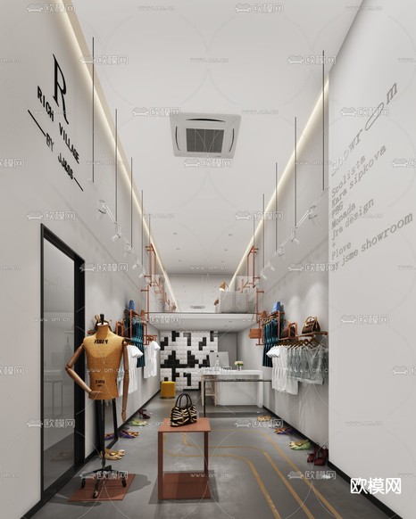 现代服装专卖店模型3d模型下载